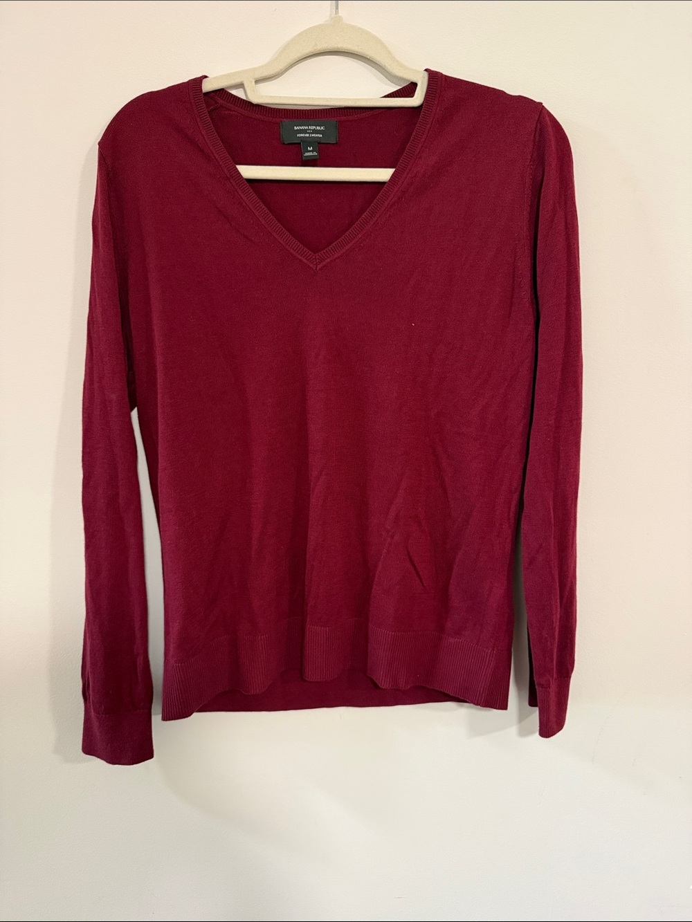 Banana Republic Deep Maroon V-Neck Sweater
